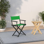 Casual Home Director's Chair ,Black Frame/Green Canvas,18" - Classic Height