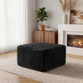 28” Boneless Couch Ottoman Modular Sectional Corduroy Cloud Sofa Foot Rest Ottoman for Living Room,Black
