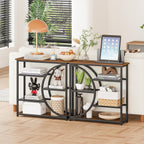 Snughome Entryway Table, Narrow Console Table, Industrial Sofa Table with 5 Tier Storage Shelves, Entrance Table for Hallway, Behind The Couch, Living Room, Foyer