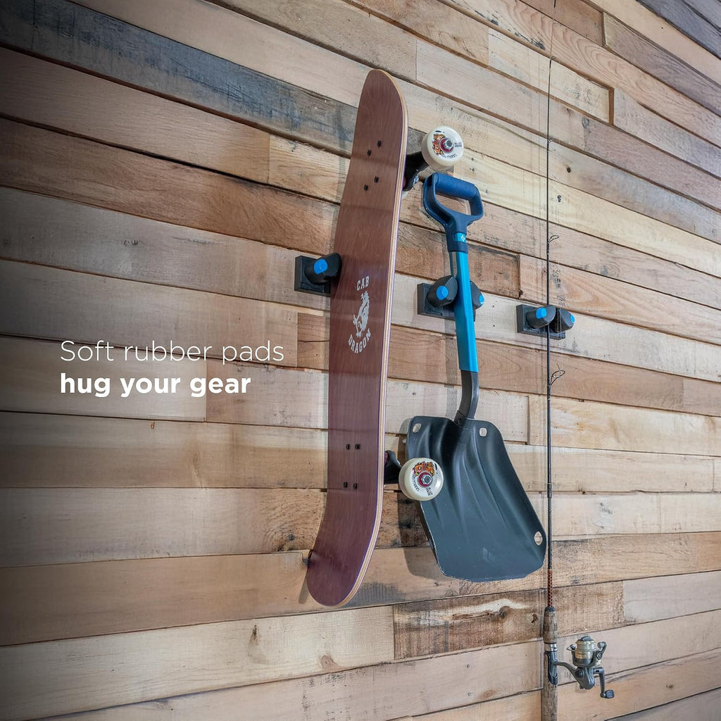 Gravity Grabber Mini – Compact Wall Rack for Tools & Sports Gear | Secure, Non-Slip Storage | Fits Handles up to 1.5 in | Garage Organization | Tool Storage Rack | Sports Equipment Organizer | 2 Pck