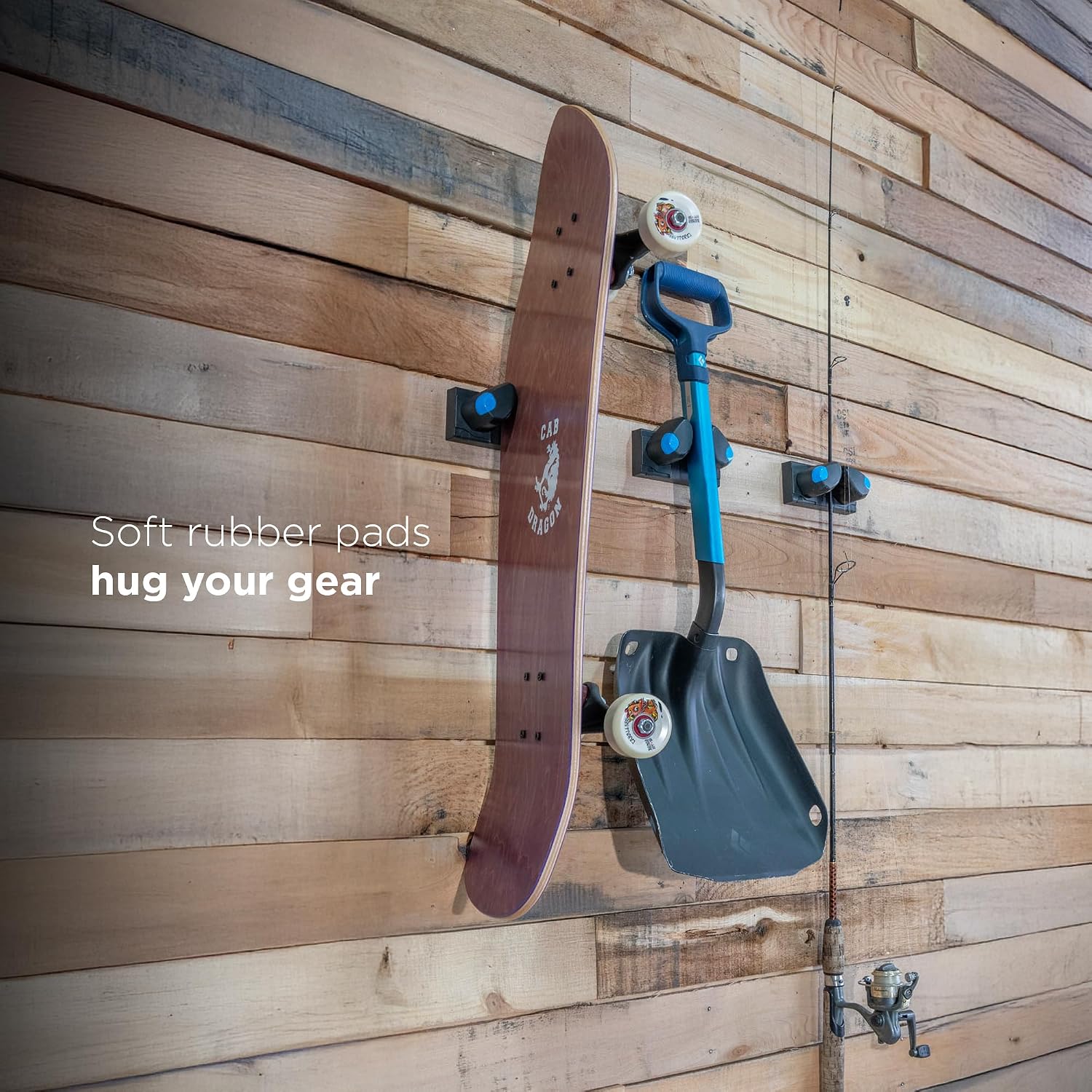 Gravity Grabber Mini – Compact Wall Rack for Tools & Sports Gear | Secure, Non-Slip Storage | Fits Handles up to 1.5 in | Garage Organization | Tool Storage Rack | Sports Equipment Organizer | 2 Pck