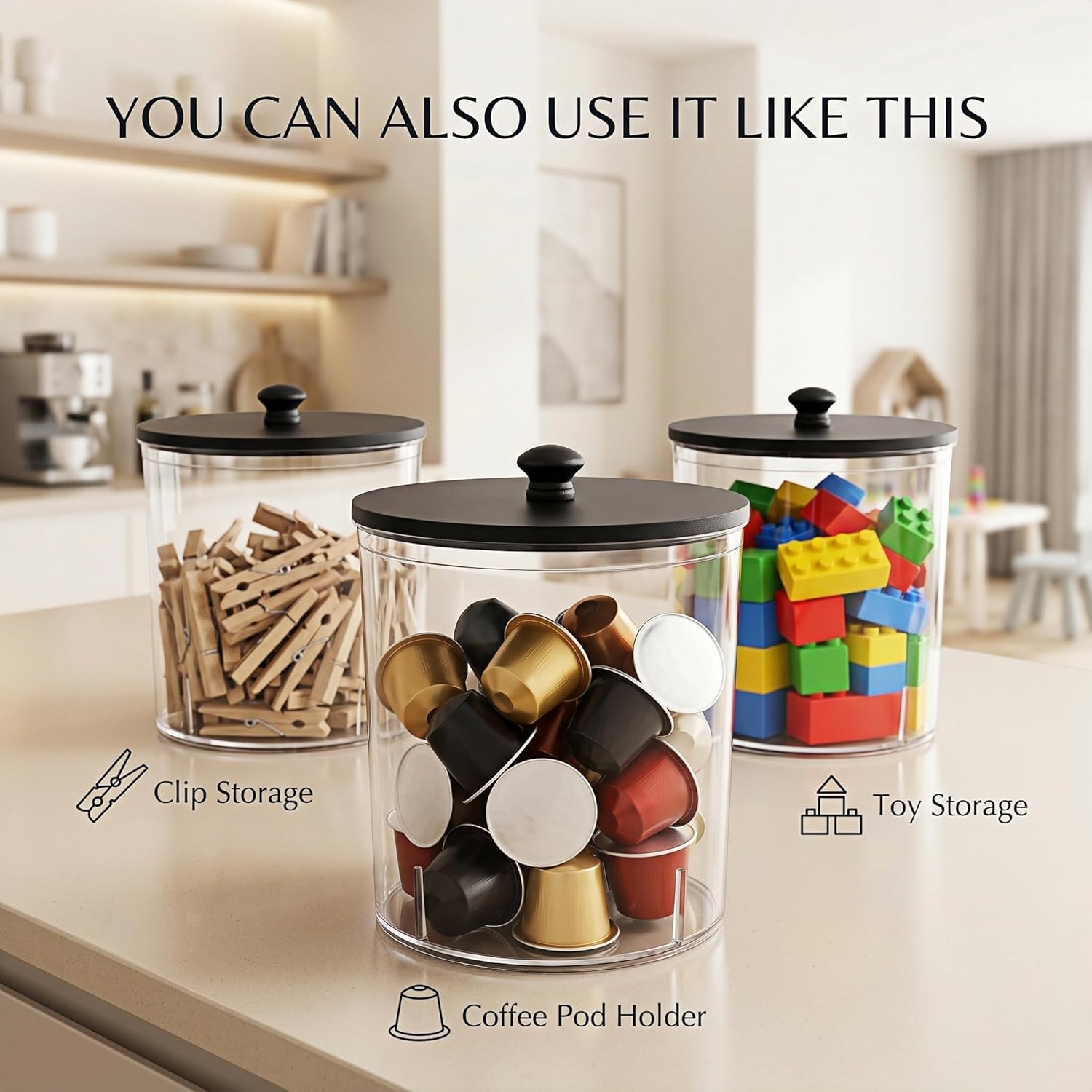 6 Pack Laundry Pods Containers & Dryer Sheet Holder & Laundry Detergent Dispenser, Laundry Room Organization and Storage Jars with Lids, Labels and Scoops for Scent Booster, Powder, Pods