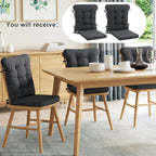 ROYALAY 2 Sets Cushions for Kitchen Chairs, Dining Chair Back Cushion with Straps, Dining Room Seat Pad & Back Pad with Removable Cover, Grey