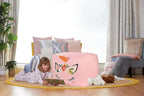 Aubliss Unicorn Stuffed Animal Storage Bean Bag Chair for Kids, Velvet Extra Soft Beanbag Chairs Cover, X-Large Stuffable Zipper Bean Bag for Organizing Plush Toys Girls Bedroom Decor, Pink Floral