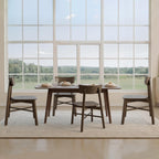 CHITA Soild Wood Dining Chairs Set of 4, Mid Century Modern Walnut Wood Kitchen Chairs with Curved Backrest, Dining Room Chair for Kitchen, Restaurant