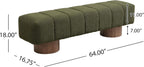 Christopher Knight Home Manila 64" Boucle Dining Bench, Upholstered Ottoman Bench, Rectangular Dining Seat, Spacious Seating, Long Footstool for Living Room Dining Room, No Assembly Needed, Green