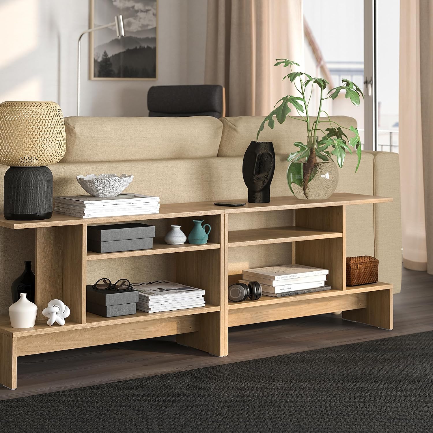 ProTuning HOLMERUD Side table, oak effect, 80x31 cm