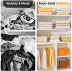 Shelf Dividers for Closet Organization – Acrylic Clear Sturdy Dividers to Keep Clothes, Sweaters & Purses Upright, Free-Standing for Wood Shelves, 10" Tall x 12" Deep, 8 Pack