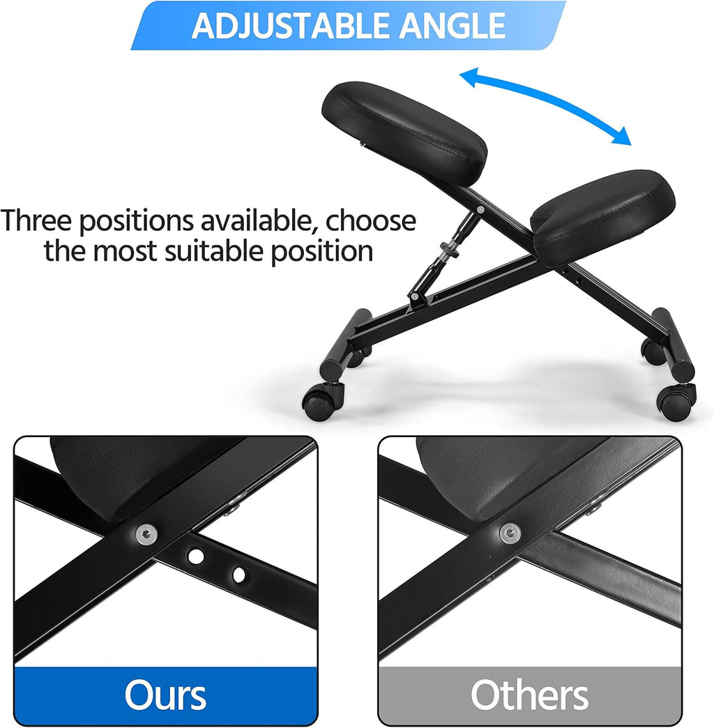 Topeakmart Ergonomic Kneeling Chair Improve Posture & Neck Pain Home Office Desk Chairs Flexible Seating Rolling Adjustable Stool