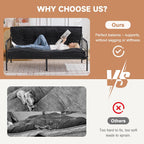 8" Futon Mattress Queen Size,Foldable Futon Sofa Couch Bed Twisted Rope Design Edging,Floor Mattress Thick Density Shredded Foam(Frame Not Included),Sleeping Pad for Guest Bedroom Living,Black