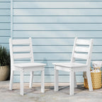WestinTrends Treehouse Outdoor HDPE Kids Plastic Toddler Dining Chair (Set of Two), White