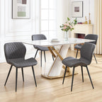 Dining Chairs Set of 4, Comfy Modern Dining Chairs with Thick Cushions, Upholstered Fabric Kitchen Side Chairs with Adjustable Metal Legs for Dining Room (Dark Grey)