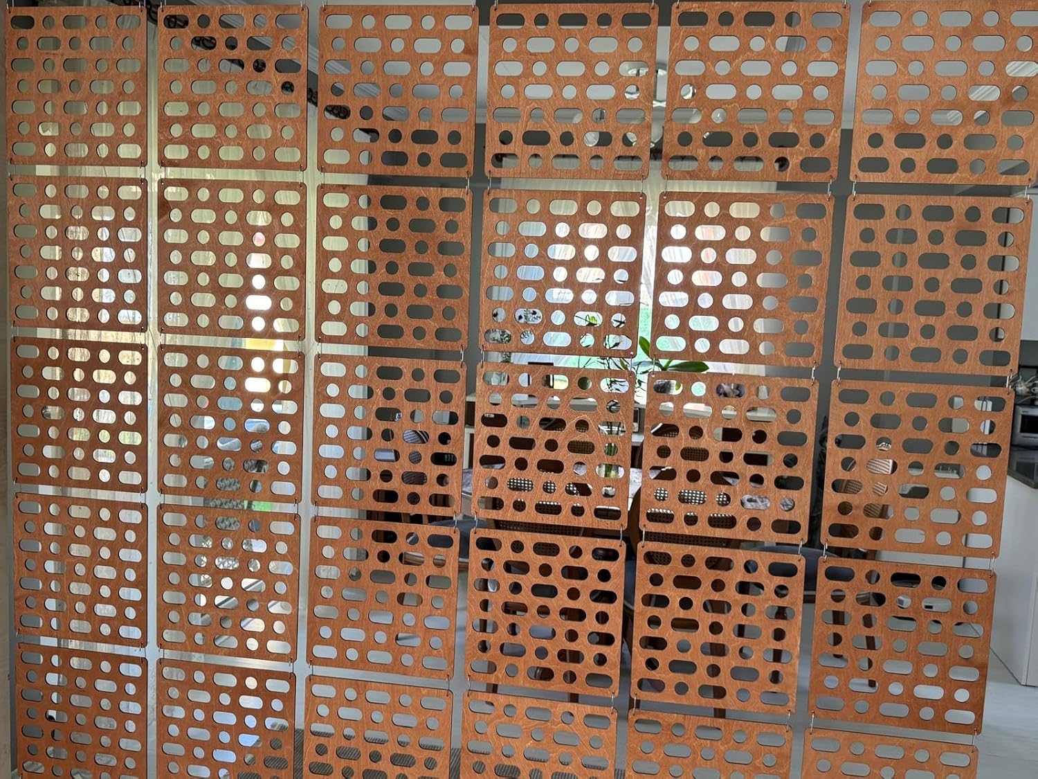 Teak Hanging Room Divider Panels, Set of 12