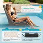 HDPS Pool Lounge Chairs Set of 2, Use in Pools Lounge Chairs up to 10-Inches of Water, Chaise Chairs with Headrest, Lounge Chair Outdoor, Fade-Resistant Pool Lounger for Deck