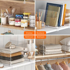 Fixwal 12 PCS Detachable Acrylic Shelf Dividers for Closet Organization Clear Shelf Divider for Closet Organizers and Vertical Purse Organizer for Closet, Bedroom, Kitchen, Office, Cabinets, Bathroom