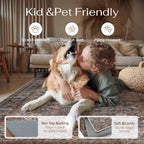 HUGEAR 2x6 Runner Rug Machine Washable Tradition Brown Hallway Area Rugs Indoor Accent Rugs Floral Low Pile Carpet Distressed Throw Rug Bedroom Living Room Office Dining Kitchen Laundry Non Slip