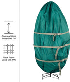 Christmas Tree Storage Bag - Upright Zippered Canvas Cover for 9-Foot Artificial Trees with Buckle Straps and Cinch by Tiny Tim Totes (Green)