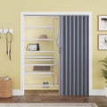60" x 80" PVC Accordion Door Interior, Suitable for Opening Width 49"-60", Trimmable Height & Width, Room Dividers for Pantry Laundry Closet RV, Strong Magnet Folding Doors, Easy to Install, Grey
