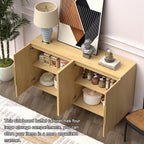 Sideboard Cabinet, 56" Large Buffet Cabinet with Storage, Wood Credenza Storage Cabinet with 4 Fluted Decorative Doors and Adjustable Shelves, for Living Room, Kitchen, Entryway, Oak
