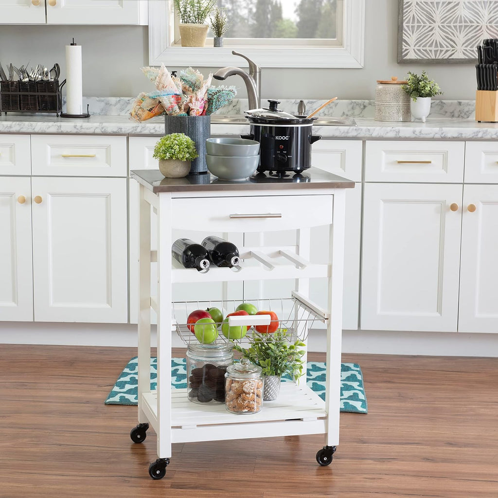 Linon Home Décor Kitchen Cart White