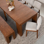 Transformer Table - Solid Wood Dining Chairs, Stackable Modern Wooden Dining Chair with Ergonomic Back, Brown (Set of 2)