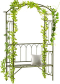 Metal Garden Arbor Bench with Trellis for Outdoor Seating