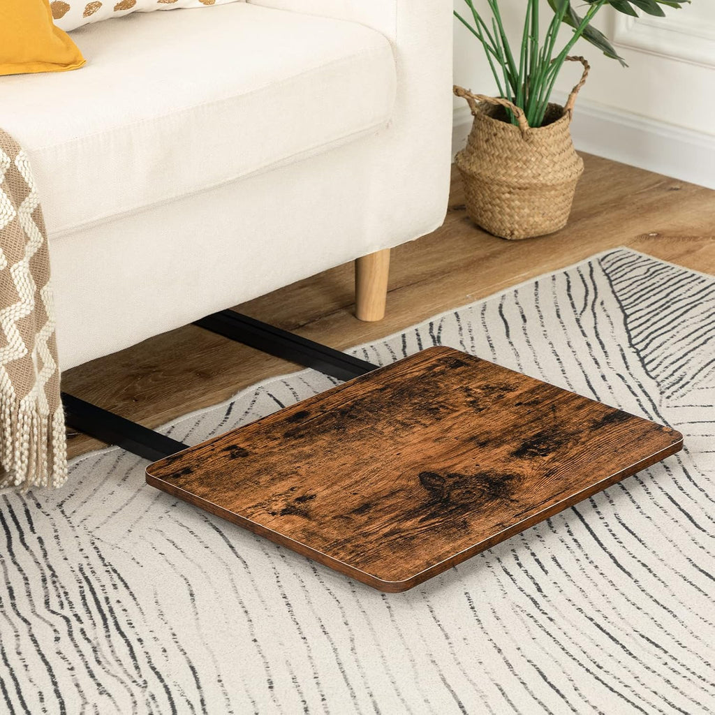 HOOBRO Folding TV Tray Table, TV Tray, Snack Table for Small Space, Dining Tray for Eating at Couch and Bed, Easy Assembly, Space Saving, Stable and Durable, Rustic Brown and Black BF20BZ01