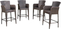 Christopher Knight Home Anaya 45" Wicker Barstools, 4-Pcs Set, Multibrown