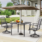 AECOJOY 39.4" Outdoor Patio Dining Table for 4, Square Metal Patio Table with 1.6" Umbrella Hole, All-Weather Resistant Outdoor Furniture Tables for Patio, Backyard, Garden, Poolside (Dark Grey)
