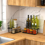 Invech 8 Bottle Capacity Coffee Syrup Organizer, 2 Tier Coffee Syrup Rack for Kitchen Coffee Bar, Metal Wine Rack for Family & Bar Countertop