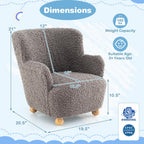 Costzon Kids Sofa, Comfy Toddler Armchair with Solid Rubber Wood Legs, Upholstered Children Reading Chair for Boys & Girls Aged 3+, Kids Furniture Mini Recliner Chair for Bedroom, Playroom (Gray)