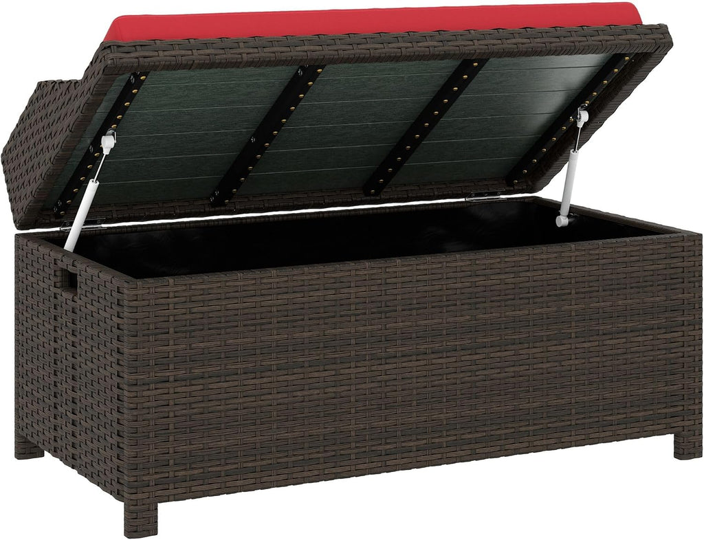 Outdoor Storage Bench with Cushion