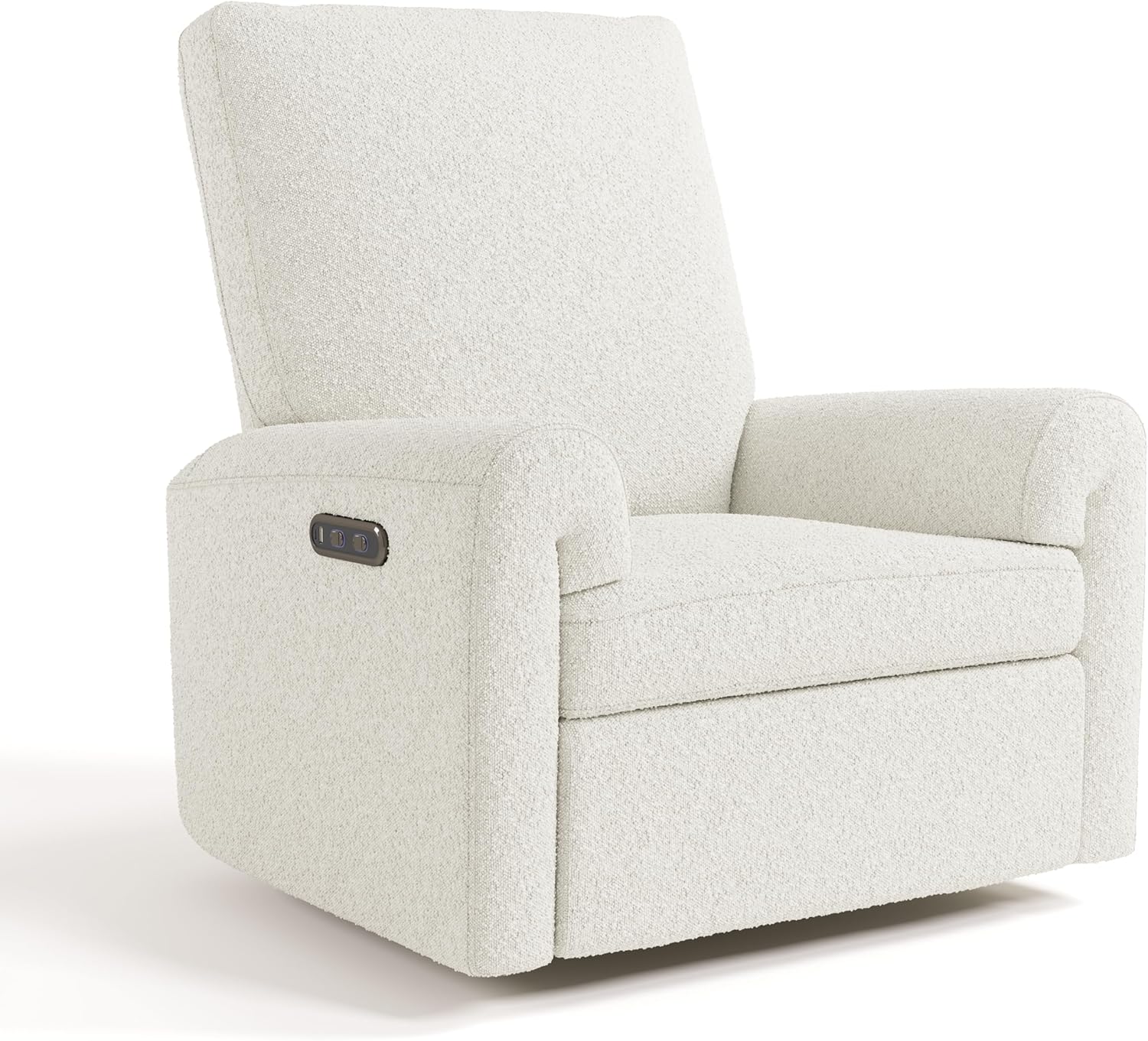 Storkcraft Sorrento Deluxe Power Recliner Swivel Glider – Premium Electronic Nursery Rocking Chair, Oeko-TEX 100 Certified, Includes Dual-USB Charging Port with USB-A & USB-C (Ivory Boucle)