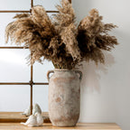 Large Flower Vase Home Decor - 12 inch Tall Ceramic Farmhouse Rustic Table Vases with Handle Living Room Decoration Decorative Modern Vintage for Floor Kitchen Shelf Coffee Dining Desk Fireplace