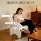 Funny Crab Design Novelty Accent Chair for Adults Teens, Soft Chenille Fabric Unique Animal Themed Kids Sofa, Cute Lounger for Bedroom, Living Room, Dorm, Apartment (Beige)