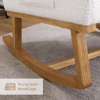 HCHAIRH Rocking Chair Nursery, Sherpa Nursing Rocking Armchair for Mom Nursery Morden Rocker Chair with High Backrest for Living Room,Bedroom,Teddy White