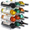 Plastic Water Bottle Organizer and Wine Rack Storage Holder,4 Tier 12 | Containers Stackable Free-Standing Bottle Storage Rack for Kitchen Countertops, Table Top, Pantry, Cabinets, Fridge - Clear