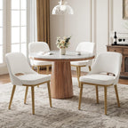 MALOL Wooden Dining Chairs Set of 4, Modern Fabric Upholstered Dining Room Chair, Kitchen Side Chairs, Farmhouse Armless Dinner Chair with Open Back for Kitchen, Beige