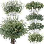 lovemoon 130 Pcs Artificial Mixed EucalyptusStems Bulk, 5 Kinds of Faux GreeneryEucalyptus Leaves Bulk for Vase Wedding DIY Bouquets Floral Arrangement Home Decor (130, Green)