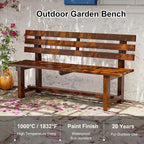 Solid Wood Outdoor Garden Benches with Backrests and Crossbeams, Capable of Supporting 1100 Lbs, Suitable for Porches and Terraces(Blue,180x38x79cm/71x15x31in)