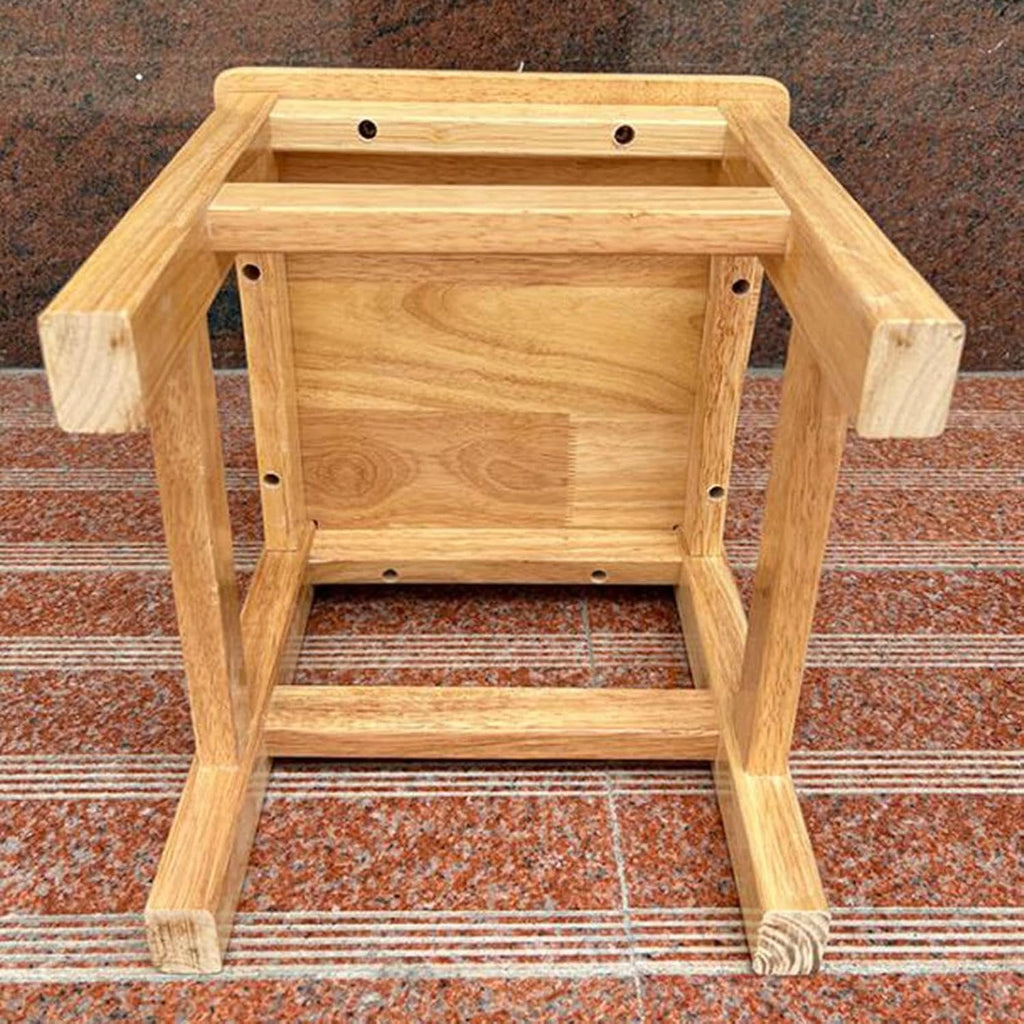 Kids Wooden Chair Decorative Comfortable Ladderback Sturdy Multifunctional Foot Stool Ottoman Fully Assembled Suitable Girls, M
