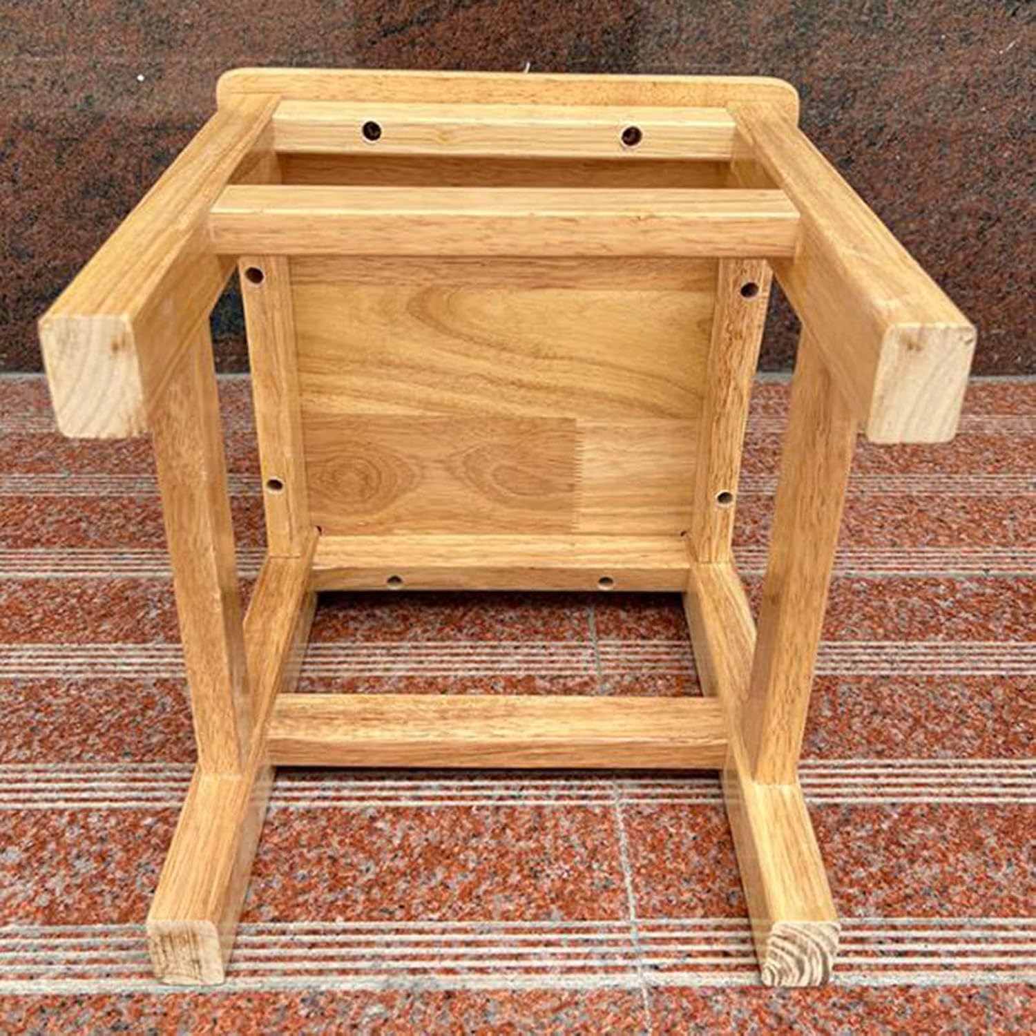 Kids Wooden Chair Decorative Comfortable Ladderback Sturdy Multifunctional Foot Stool Ottoman Fully Assembled Suitable Girls, M
