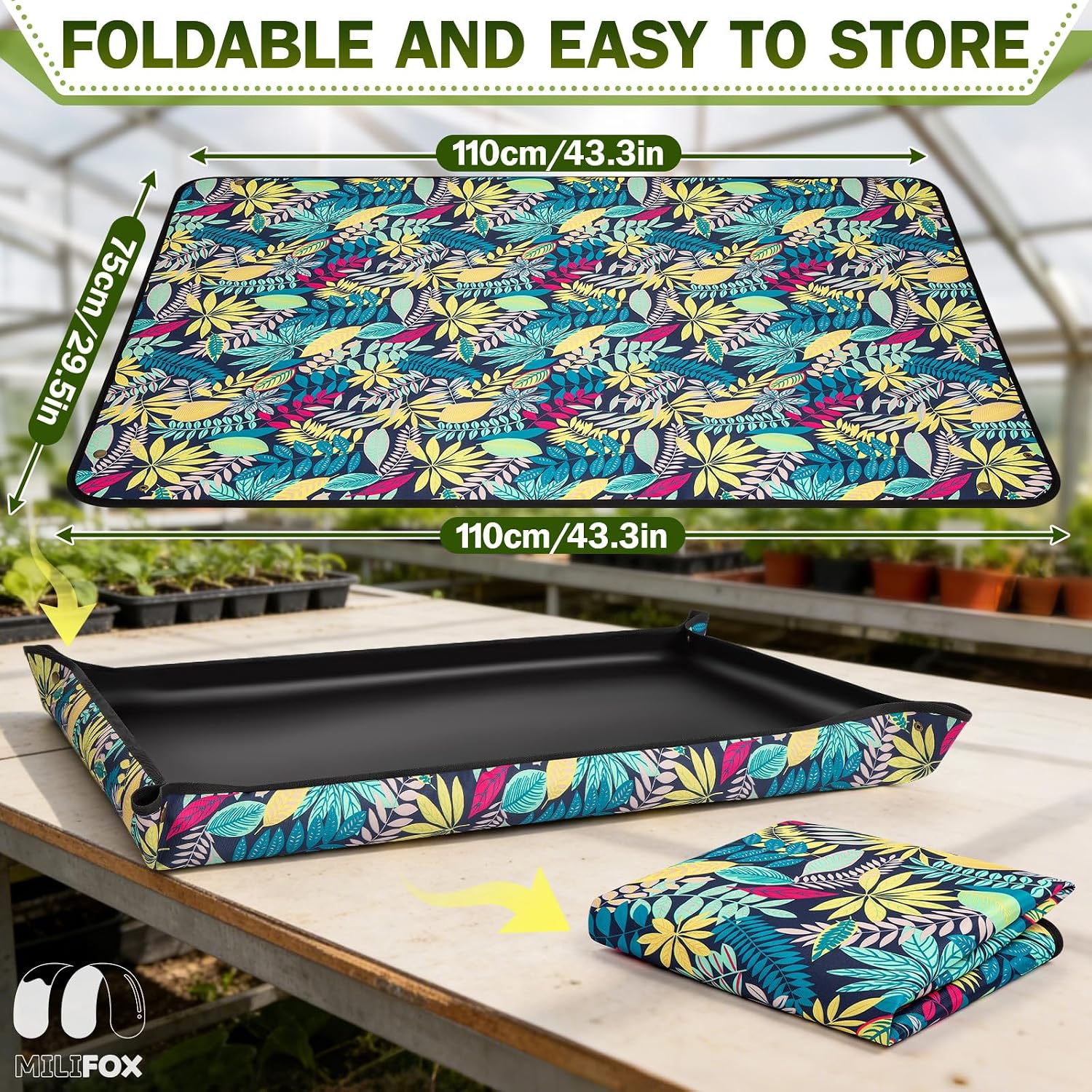 Repotting Mat, Potting Mat for Indoor Plants, 29.5" x 43.3" Waterproof Repotting Tray for Plant Transplanting and Mess Control, Potting Tray for Gardening Lovers