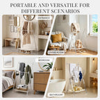 Acrylic Coat Rack Stand with Shelf, Foldable Clear Coat Hanger Stand, Modern Acrylic Hall Tree for Entryway, Bedroom, Living Room, Sturdy & Easy to Assemble