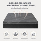 Dyonery Queen Size Mattress, 10 Inch Gel Memory Foam, Cooling & Back Pain Relief, Fiberglass Free, CertiPUR-US Certified, Foam Made in USA, Medium