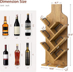 FAVOOSTY Wine Rack Wall Mounted for 6 Wine Bottles, Wall Racks for Wine Bottles Display and Storage with Glass Holder, Wood Wine Rack for Living Room, Dining Room, Wine Cellar, Bar (Light Brown)