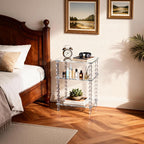Acrylic Side Table Clear 3-Tier End Table for Living Room, Office, Hallway, Bedroom,Bathroom (Clear, Nomal)