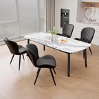 Nalupatio Dining Chairs Set of 4, Modern Dining Room Chairs Comfy Backrest Thick Upholstered Kitchen Chairs 19IN Height with Metal Legs Black