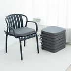 Helios&Hestia Indoor Dining Chair Cushions with Ties for Kitchen, Outdoor Seat Pads with Removable Cover, Non-Slip Bottom, Waterproof, High-Resilient Foam, 17" x 16" x 2", Set of 8, Dark Grey