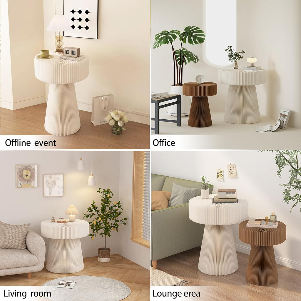 Folding Mushroom Shaped Side Table Small Round End Table for Living Room Bedroom Couch Office Corners